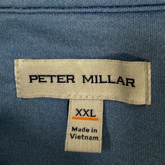 Peter Millar Men XXL Perth Performance Blue Sea Quarter Zip Pullover Golf Active - Picture 6 of 10